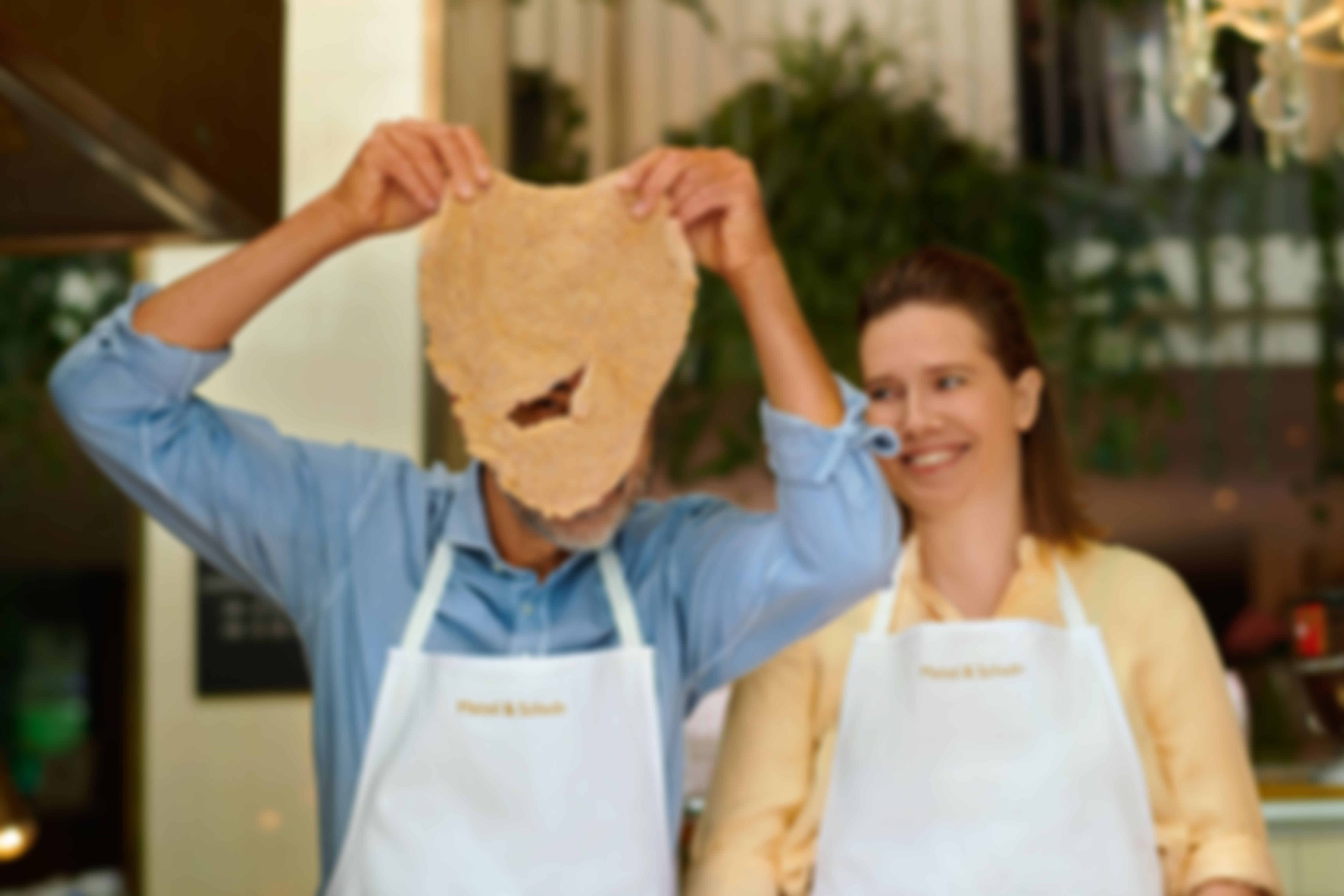 People making Schnitzel